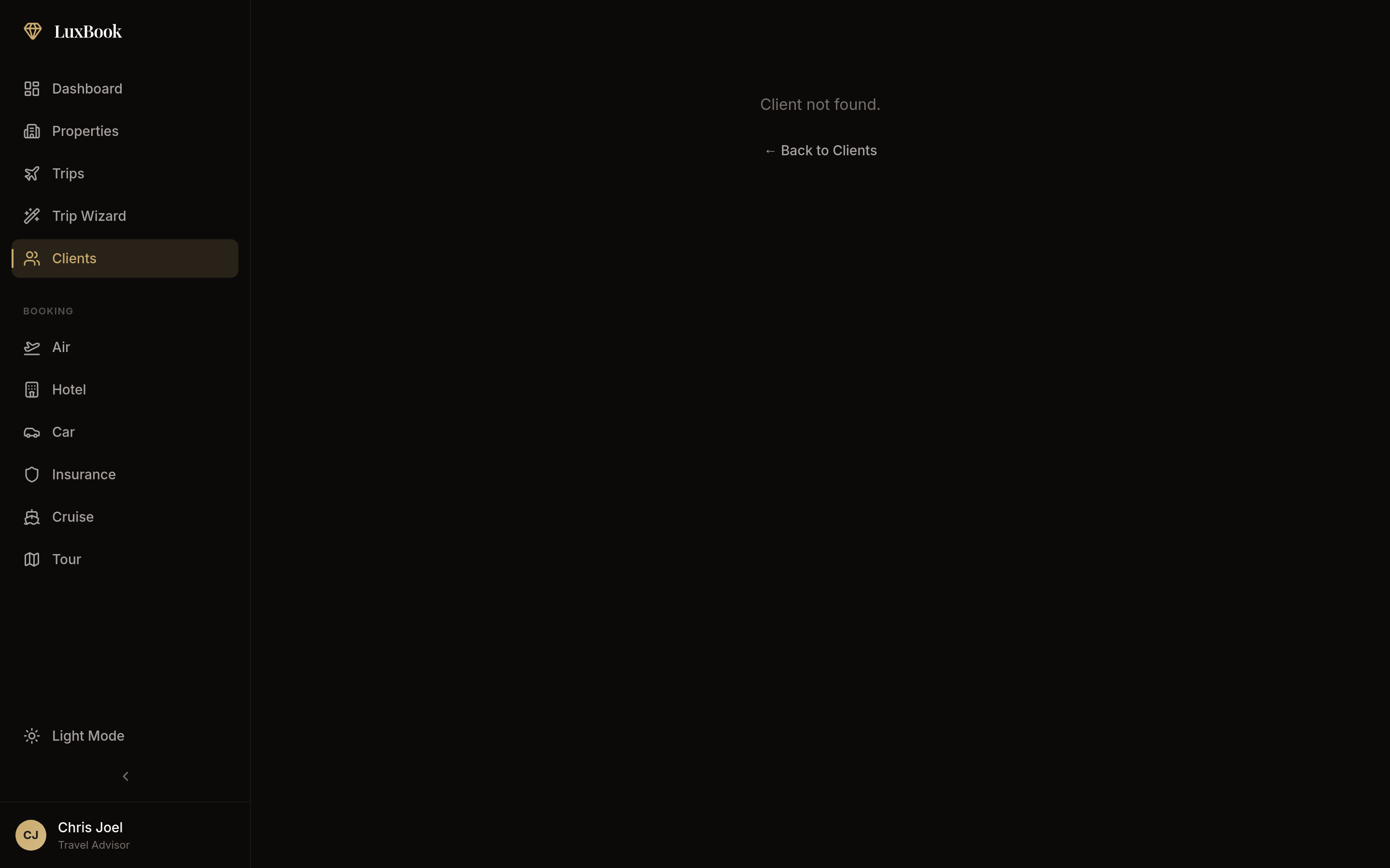 LuxBook Client Detail